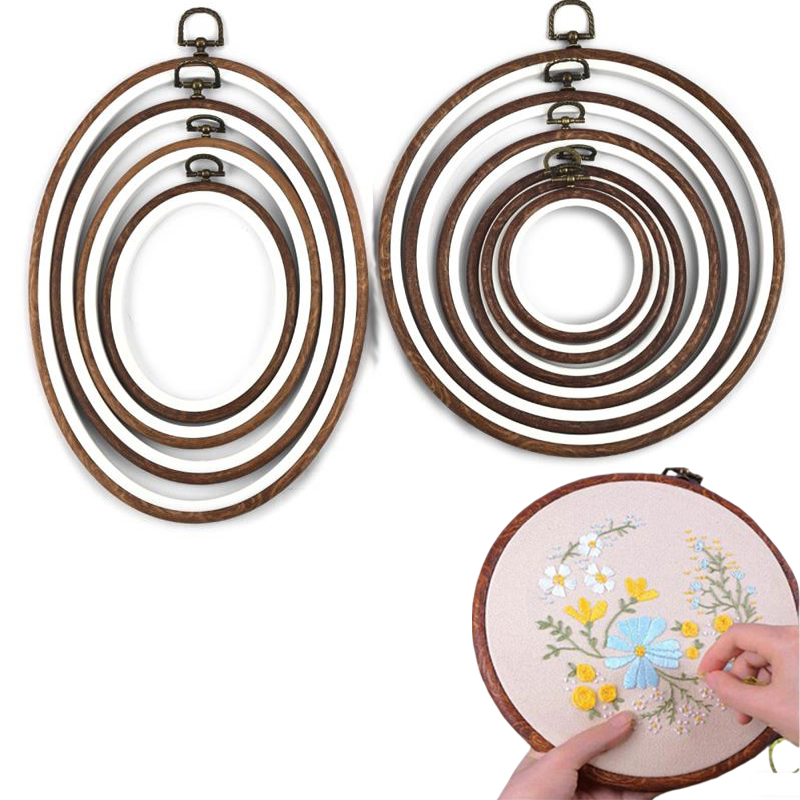 Embroidery Hoop Kit - 10 قطعة أداة الخياطة مستديرة البيضاوي