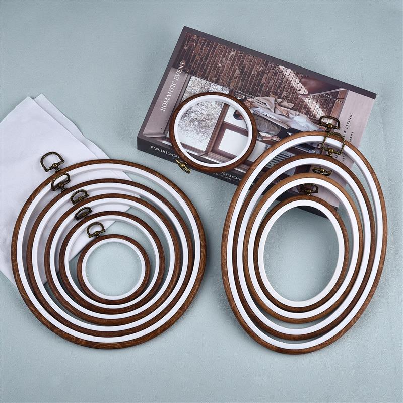 Embroidery Hoop Kit - مجموعة أدوات خياطة: إطارات تطريز خشبية