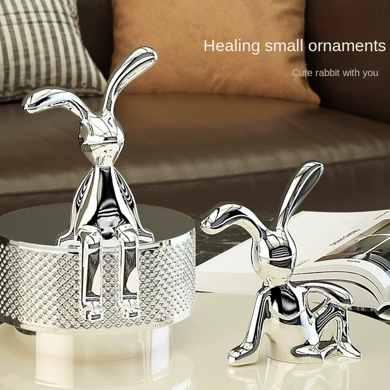 Art Craft Rabbit - أرنب سيراميك ذهبي وفضي MGT ،