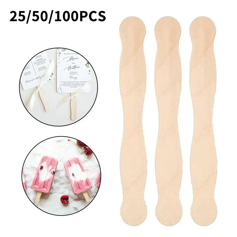 Art Craft With Ice Cream Stick - 25/50/100 قطعة أعواد خشبية للآيس كريم،