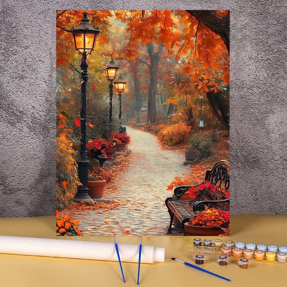 Art And Craft Autumn - لوحة رسم بالأرقام بدون إطار مقاس