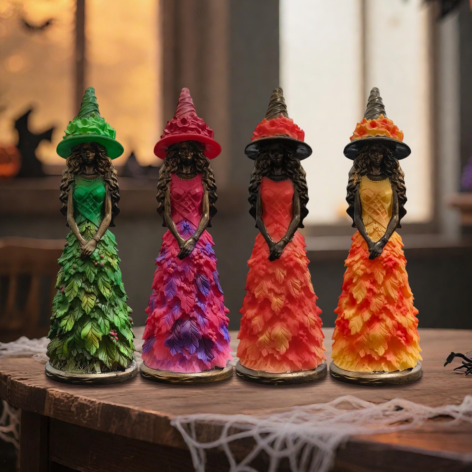 Art And Craft Autumn - تمثال ساحرة للهالوين بتصميم قوطي، زينة