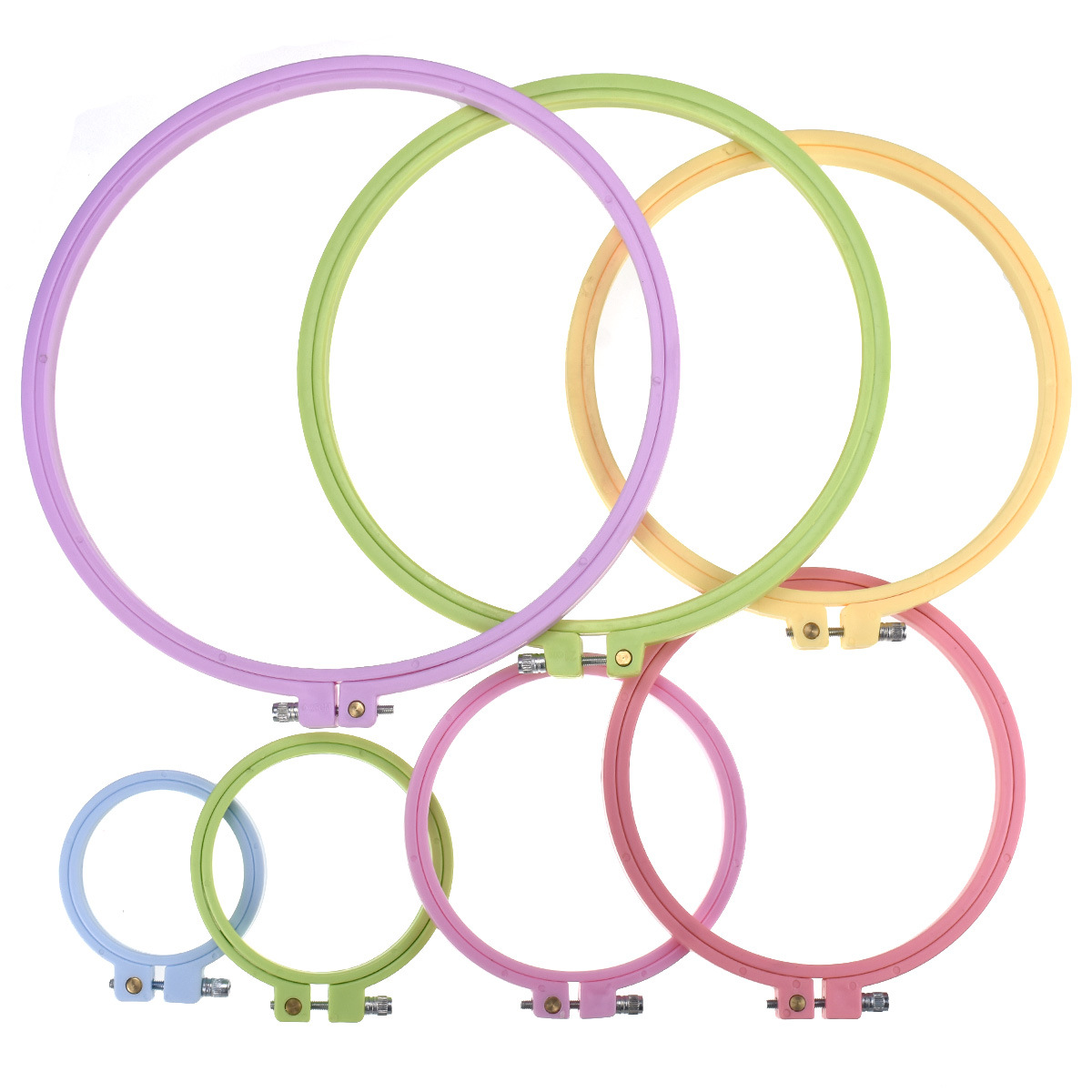 Embroidery Hoop Kit - إطارات تطريز بلاستيكية دائرية متعددة الأحجام