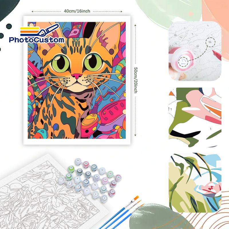 لوحة قطة زنجبيل من فوتو كاستوم - مراجعة Art Craft Ideas Easy وسعره