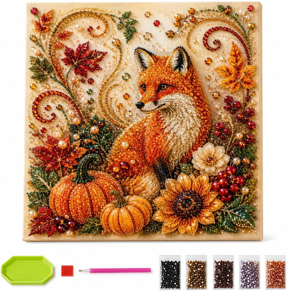 طقم رسم باللؤلؤ على شكل الماس  - مراجعة Art And Craft Autumn وسعره
