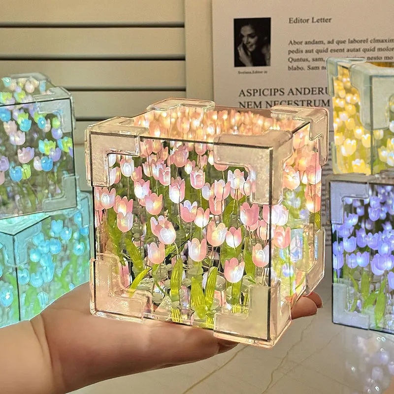 زهرة الزنبق مرآة مصباح مكعب ،  - مراجعة Light Art And Craft وسعره