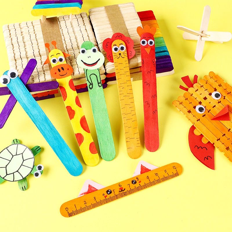 100 قطعة من أعواد مصاصة الآيس  - مراجعة Art Craft With Ice Cream Stick وسعره